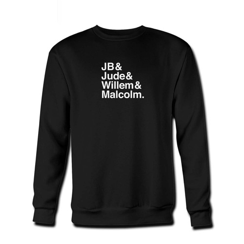 Your A Little Life Book Jb& Jude& Willem& Malcolm Fresh Best Crewneck Sweatshirt just got an update. This super comfortable and lighter weight crewneck will become your favorite go-to sweatshirt. The cozy spandex cuffs and waistband make this pill-resistant sweatshirt a fan favorite.And your group will look and feel their best in this premium ringspun cotton crew.