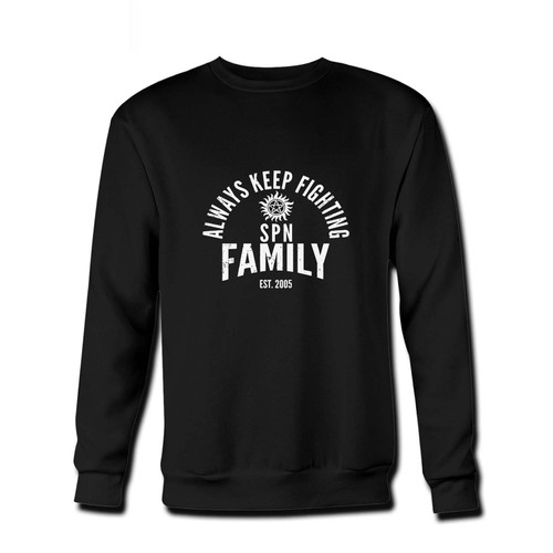 Your always keep fighting supernatural family Fresh Best Crewneck Sweatshirt just got an update. This super comfortable and lighter weight crewneck will become your favorite go-to sweatshirt. The cozy spandex cuffs and waistband make this pill-resistant sweatshirt a fan favorite.And your group will look and feel their best in this premium ringspun cotton crew.