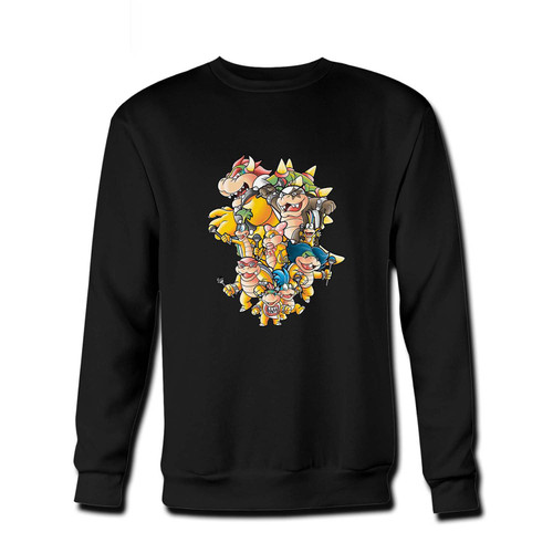 Your Bowser Family Super Mario Fresh Best Crewneck Sweatshirt just got an update. This super comfortable and lighter weight crewneck will become your favorite go-to sweatshirt. The cozy spandex cuffs and waistband make this pill-resistant sweatshirt a fan favorite.And your group will look and feel their best in this premium ringspun cotton crew.