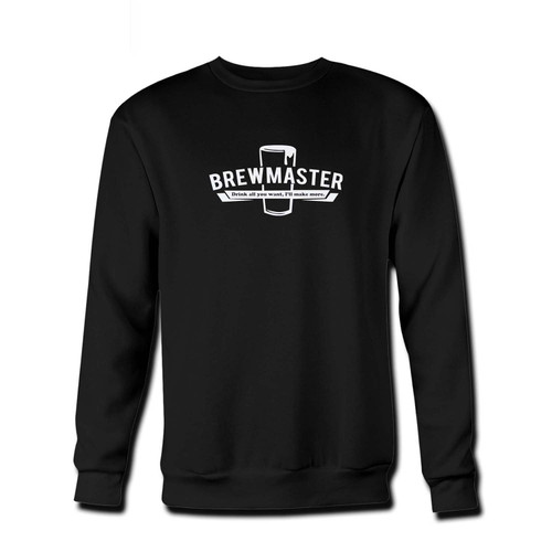 Your Brewmaster Drink All You Want Fresh Best Crewneck Sweatshirt just got an update. This super comfortable and lighter weight crewneck will become your favorite go-to sweatshirt. The cozy spandex cuffs and waistband make this pill-resistant sweatshirt a fan favorite.And your group will look and feel their best in this premium ringspun cotton crew.