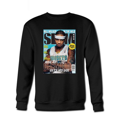 Your Carmelo Anthony Slam Fresh Best Crewneck Sweatshirt just got an update. This super comfortable and lighter weight crewneck will become your favorite go-to sweatshirt. The cozy spandex cuffs and waistband make this pill-resistant sweatshirt a fan favorite.And your group will look and feel their best in this premium ringspun cotton crew.
