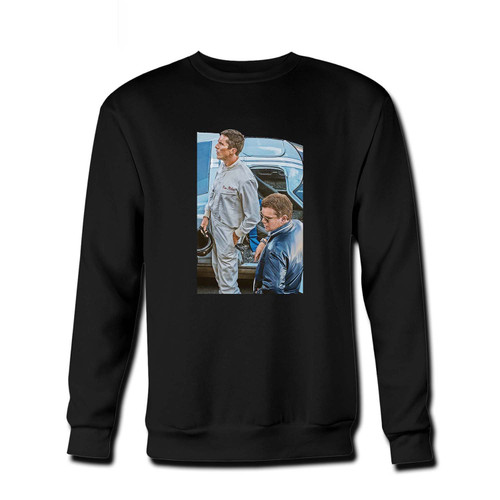Your Christian Bale & Matt Damon Ford v Ferrari Fresh Best Crewneck Sweatshirt just got an update. This super comfortable and lighter weight crewneck will become your favorite go-to sweatshirt. The cozy spandex cuffs and waistband make this pill-resistant sweatshirt a fan favorite.And your group will look and feel their best in this premium ringspun cotton crew.