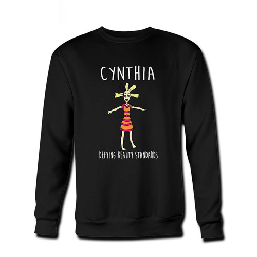 Your Cynthia Rugrats Defying Beauty Standards Fresh Best Crewneck Sweatshirt just got an update. This super comfortable and lighter weight crewneck will become your favorite go-to sweatshirt. The cozy spandex cuffs and waistband make this pill-resistant sweatshirt a fan favorite.And your group will look and feel their best in this premium ringspun cotton crew.
