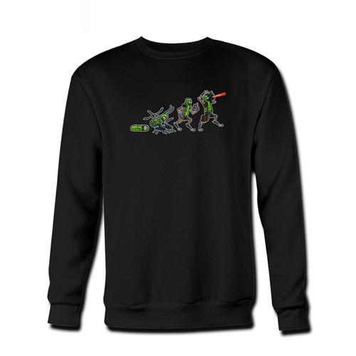 Your Evolution Of Pickle Rick Fresh Best Crewneck Sweatshirt just got an update. This super comfortable and lighter weight crewneck will become your favorite go-to sweatshirt. The cozy spandex cuffs and waistband make this pill-resistant sweatshirt a fan favorite.And your group will look and feel their best in this premium ringspun cotton crew.