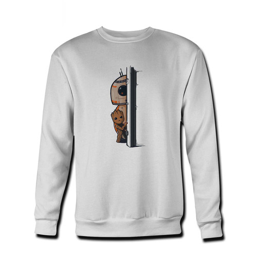 Your guardians of the galaxy groot and bb8 Fresh Best Crewneck Sweatshirt just got an update. This super comfortable and lighter weight crewneck will become your favorite go-to sweatshirt. The cozy spandex cuffs and waistband make this pill-resistant sweatshirt a fan favorite.And your group will look and feel their best in this premium ringspun cotton crew.