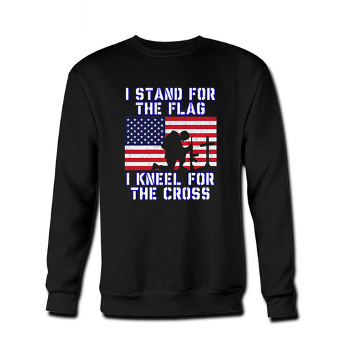 Your i stand for the flag i kneel for the cross Fresh Best Crewneck Sweatshirt just got an update. This super comfortable and lighter weight crewneck will become your favorite go-to sweatshirt. The cozy spandex cuffs and waistband make this pill-resistant sweatshirt a fan favorite.And your group will look and feel their best in this premium ringspun cotton crew.