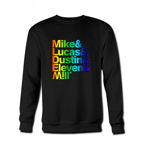 Your Mike Lucas Dustin Eleven Will Fresh Best Crewneck Sweatshirt just got an update. This super comfortable and lighter weight crewneck will become your favorite go-to sweatshirt. The cozy spandex cuffs and waistband make this pill-resistant sweatshirt a fan favorite.And your group will look and feel their best in this premium ringspun cotton crew.