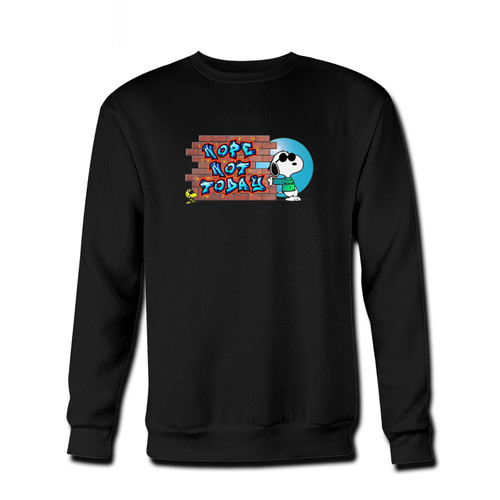 Your Snoopy Not Today Fresh Best Crewneck Sweatshirt just got an update. This super comfortable and lighter weight crewneck will become your favorite go-to sweatshirt. The cozy spandex cuffs and waistband make this pill-resistant sweatshirt a fan favorite.And your group will look and feel their best in this premium ringspun cotton crew.