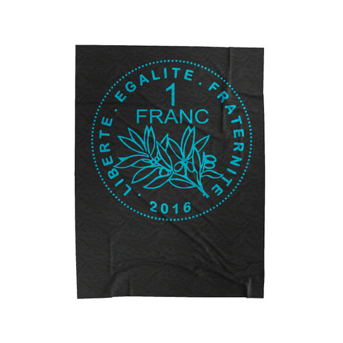 1 Franc French Typography Velveteen Blanket