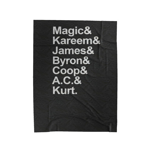 1987 Magic And Kareem And James And Byron And Coop And Ac And Kurt Velveteen Blanket