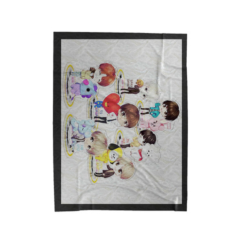 2020 Bts Bt21 Member Cartoon Standee Kpop Velveteen Blanket