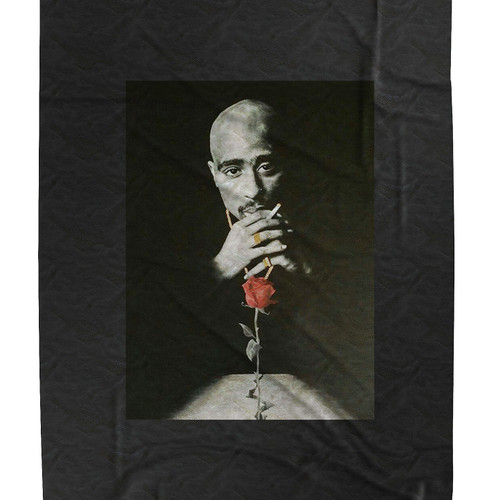 2Pac Smoke The Rose Velveteen Blanket