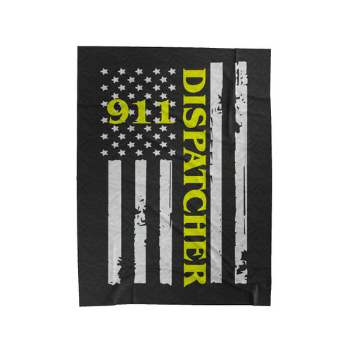 911 Dispatcher Flag Thin Yellow Line Velveteen Blanket