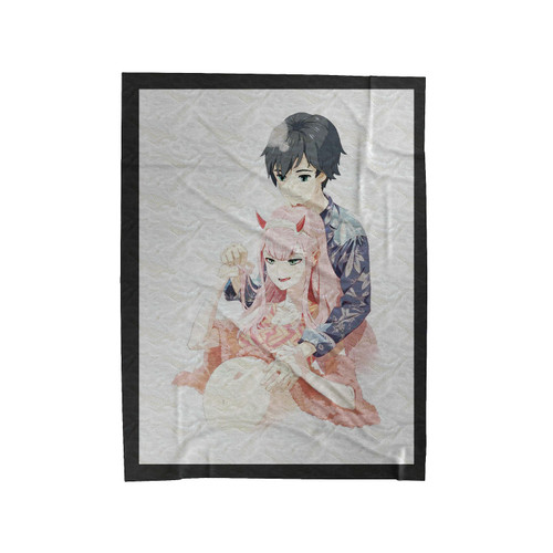 A Very Pregnant Zero Two And Hiro Darling In The Franxx Anime Velveteen Blanket