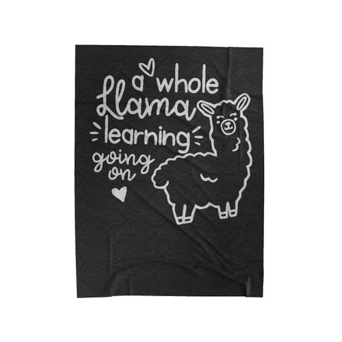 A Whole Llama Learning Going On Velveteen Blanket