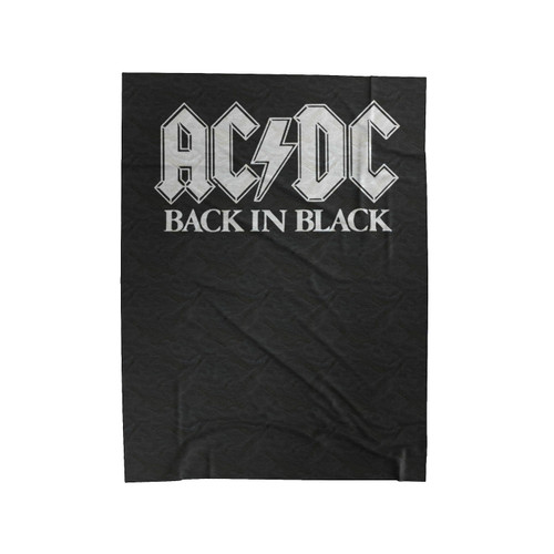 Ac Dc Distressed Back In Black Metal Rock Logo Velveteen Blanket Ac Dc Distressed Back In Black Metal Rock Logo Velveteen Blanket