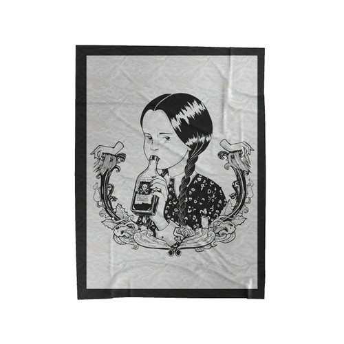 Addams Family Wednesday Illustration Movie Velveteen Blanket
