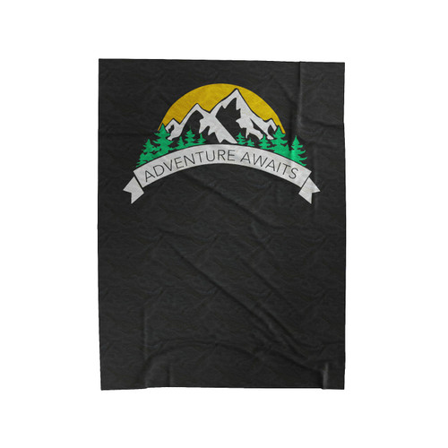 Adventure Awaits Hiking Mountains Camping Colorful Velveteen Blanket