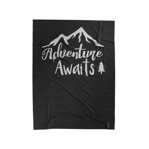 Adventure Awaits Tree Mountain Velveteen Blanket