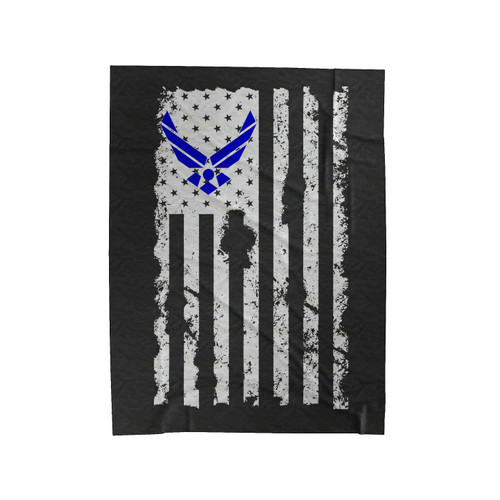 Air Force Flag Blue Crest Military Velveteen Blanket