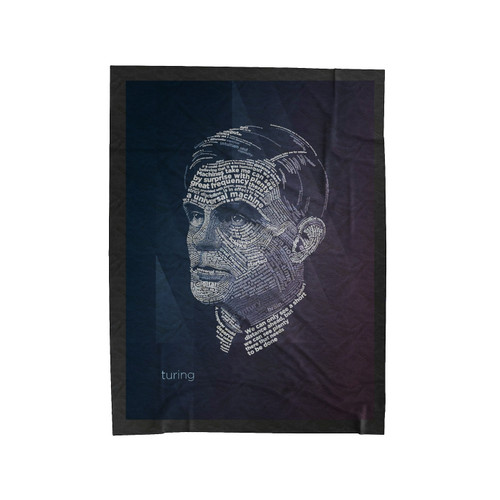 Alan Turing Typography Velveteen Blanket