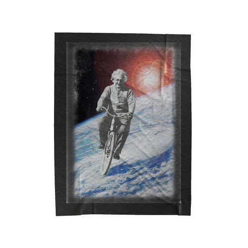 Albert Einstein Bicyle Space Univers Velveteen Blanket