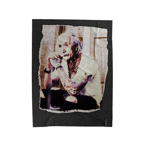 Albert Einstein Tattoo Velveteen Blanket