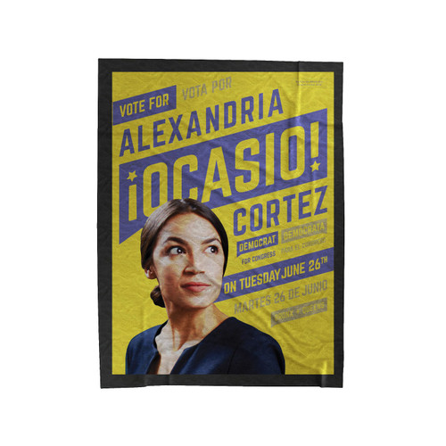 Alexandria Ocasio-Cortez Campaign Velveteen Blanket