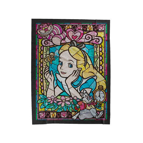 Alice In Wonderland Mozaic Glasses Velveteen Blanket