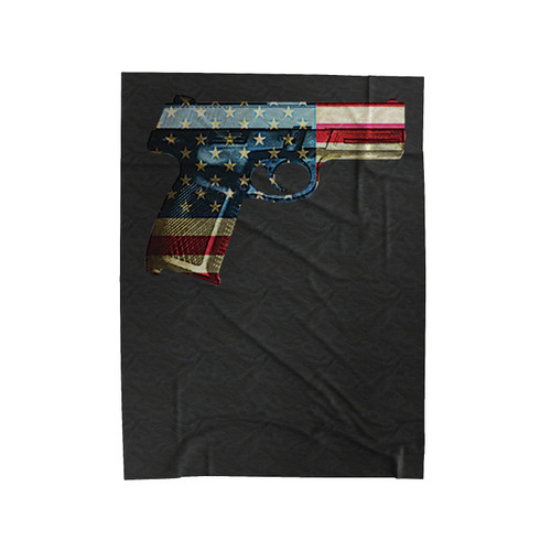 American Flag Gun 2Nd Amendment 4Th Of July Velveteen Blanket