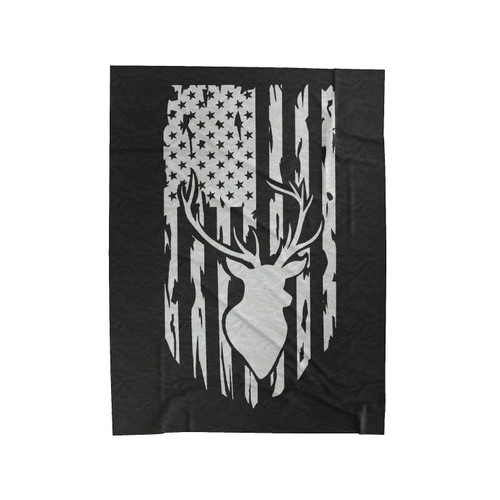 American Flag Hunting Velveteen Blanket