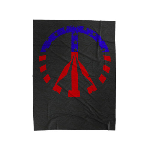 American Flag Peace Sign Velveteen Blanket