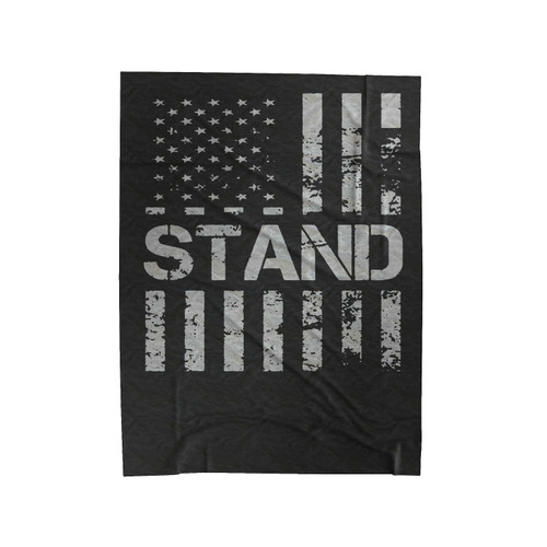 American Flag Stand Velveteen Blanket
