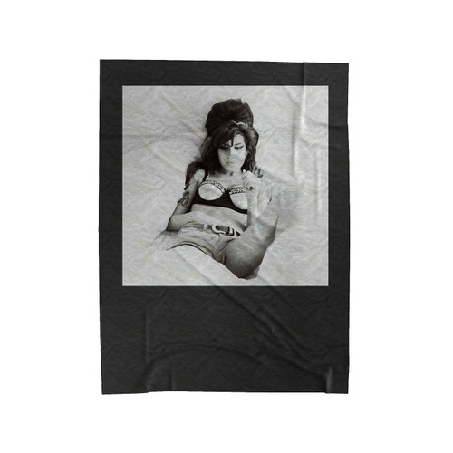 Amy Winehouse Sexy On The Bed 1 Velveteen Blanket