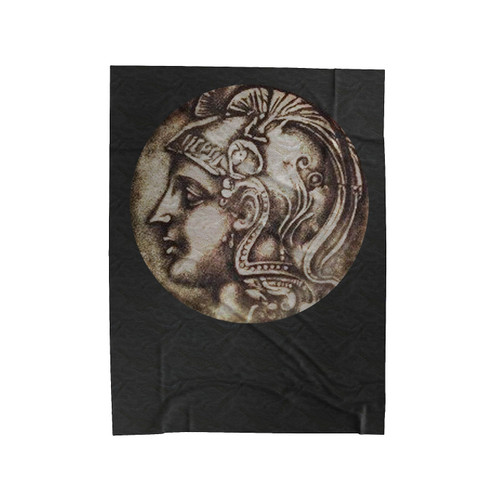 Ancient Coin Of Athena Head Velveteen Blanket
