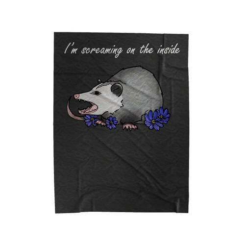 Angry Opossum I'm Screaming On The Inside Velveteen Blanket