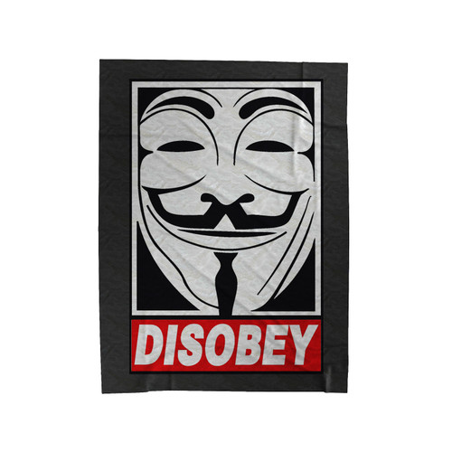 Anonymous V For Vendetta Disobey Obey Guy Fawkes Velveteen Blanket