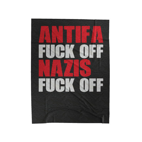 Antifa And Nazis Fuck Off Velveteen Blanket