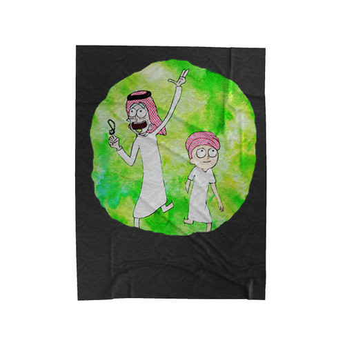 Arabian Rick And Morty Velveteen Blanket