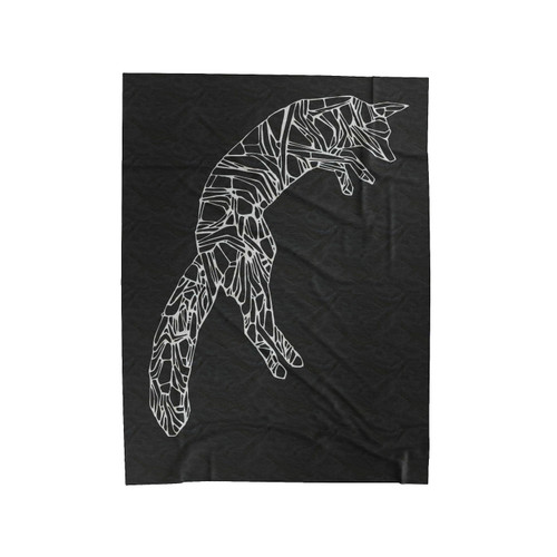 Arctic Fox Geometric Velveteen Blanket