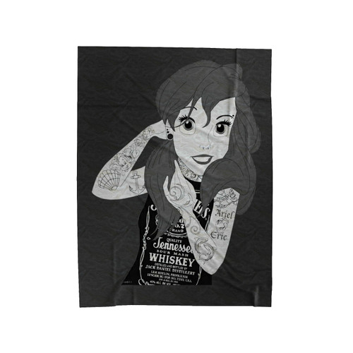 Ariel Disney Punk Tattoo Velveteen Blanket