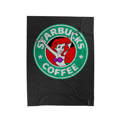 Ariel Mermaid Coffee Velveteen Blanket