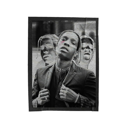 Asap Rocky Stylized Photo Velveteen Blanket