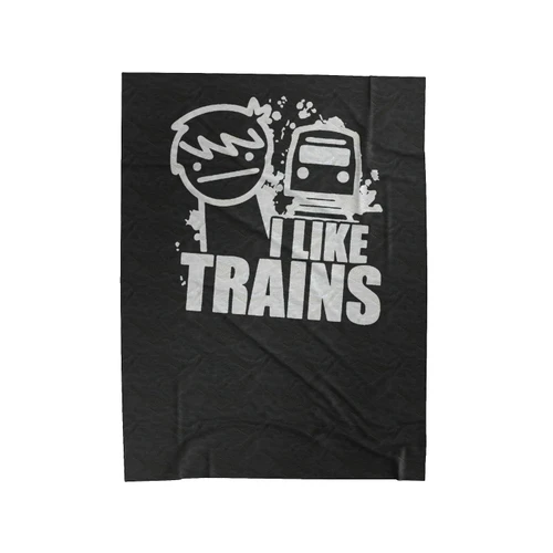 Asdf I Like Trains Youtube Tv Cult Cartoon Gamer Style Velveteen Blanket