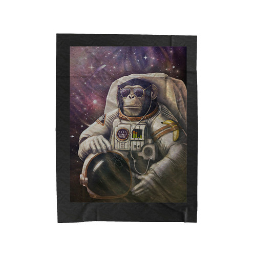 Astronaut Funny Monkey Chimp In Space Velveteen Blanket