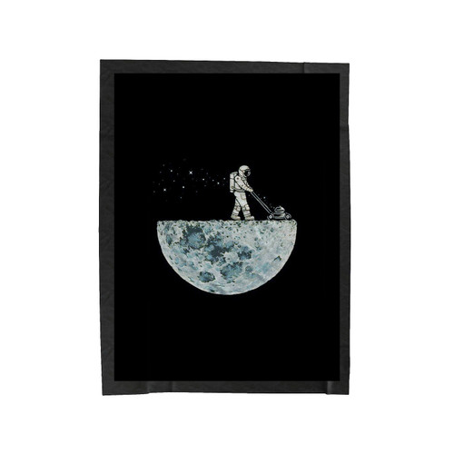 Astronaut Moon Lawnmower Velveteen Blanket