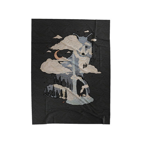 At The Foot Of Fox Mountain Velveteen Blanket