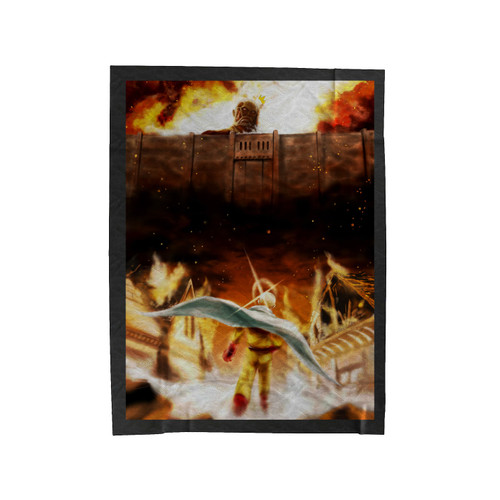 Attack On Titan One-Punch Man Parody Velveteen Blanket