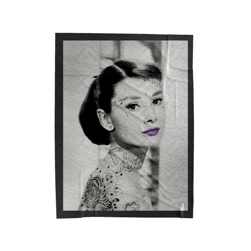Audrey Hepburn Steampunk Tattoo Velveteen Blanket