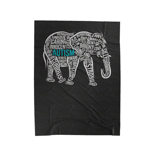Autism Awareness Elephant Velveteen Blanket
